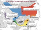 Prstencové druhy – v Asii žijí na  první pohled dva druhy blízce příbuzných budníčků (rod Phylloscopus);  jejich areály se překrývají na sever  od Tibetské plošiny a v místě překryvu  se nekříží, poněvadž každý zpívá jinak. Detailní analýza rozeznávacích mechanismů (tedy zpěvu) však ukázala, že jde primárně o prstencový druh (ring species), byť s jednou druhotně vzniklou mezerou. Ve zpěvu existuje totiž dokonalé kontinuum – pokud postupujeme od jednoho konce areálu k druhému (začneme  od místa překryvu a pokračujeme dejme tomu proti směru hodinových ručiček  od modré přes zelenou atd.), dvě sousední populace budou mít sice vždy trochu odlišný zpěv (viz spektrogramy ve vložených rámečcích), ale budou vzájemně  zcela kompatibilní, budou se vnímat  jako tentýž druh a bez problémů se kříží. Pouze na překrývajících se koncích prstence už je zpěv natolik jiný,  že se k sobě tyto populace chovají jako dva druhy. Celý prstenec můžeme považovat za jeden druh (budníček zelený – P. trochiloides), protože mezi všemi populacemi existuje (nebo alespoň donedávna existoval, dokud tam nevznikla mezera) tok genů, jenom v jednom místě se chová jako druhy dva. Upraveno podle: D. S. Irwin a kol. (2001)