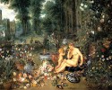 Alegorie čichu. Malba z cyklu Pět smyslů od Jana Brueghela staršího (květiny) a Petra Pavla Rubense (figury) vytvořená v Antverpách v letech 1617–18