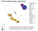 Počty unikátních alel ve studovaných populacích horečku mnohotvarého českého. Unikátní alela se vyskytuje vždy pouze v jediné populaci v celém areálu daného taxonu. Pro zachování veškeré jeho genetické diverzity tak musíme mimo jiné chránit všechny populace s unikátními alelami. Orig. Z. Münzbergová a kol.