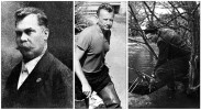 Osobnosti výzkumu vodního hmyzu. Zleva: František Klapálek (převzato z publikace A. Vimmera a kol. 1924), Miloš Zelinka a Vladimír Landa (typicky přidržující epruvetu v ústech). Z archivu autorů
