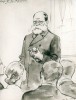 V kategorii mimořádný člen ČAVU byl r. 1890 zvolen botanik, fytopatolog a mykolog Josef Velenovský. Vydání jeho díla Flora bulgarica Akademie podpořila i finančně. Zde v pozdějších letech na kresbě Huga Boettingra. MÚA AV ČR, Fotosbírka Bohumila Vavrouška