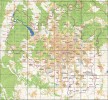 Území statutárního města Brna s vyznačenou mapovací sítí.