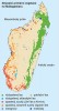 Současné rozšíření základních typů přirozené vegetace Madagaskaru. Originál M. Chumchalová, podle různých zdrojů