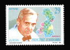 Jedna ze dvou známek série Europa Discovery and Inventions – Fleming s modelem molekuly penicilinu.  Andorra 1994. Snímek z archivu A. Novákové