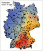 Druh vykazující jasný geografický trend. Kohoutek luční (Lychnis floscuculi) s východozápadním gradientem. Orig. W. Durka, S. Michalski a J. Höfner