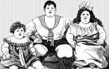 Tlusté děti. Prvorepubliková ilustrace. Z archivu redakce 