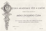 Nový vzor diplomu pro zvolené členy České akademie věd a umění podle návrhu architekta a designéra Jana Kouly (1855–1919). Literární atlas československý 2., Ministerstvo školství a národní osvěty, ČAVU, Prometheus, B. Vavroušek, ed., Praha 1938