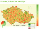 Mapa kvality přírodních biotopů České republiky. Podle materiálů Ministerstva životního prostředí. Z prezentace E. Volfové a J. Šímy na semináři Společnosti pro trvale udržitelný život