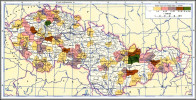 Mapa výskytu výra z Lesnického a mysliveckého atlasu z r. 1955  představuje výsledky výzkumu  početnosti jeho populace v tehdejším Československu. Na počátku 50. let  20. století výr velký zcela chyběl  v nížinách, ale také v Jeseníkách.  Nejpočetnější výskyt je patrný v oblasti Kokořínska a Českolipska, na území  Slovenska pak v regionu na západě  Nízkých Tater a Liptova.